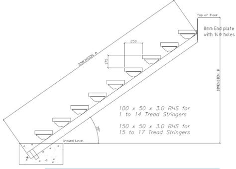 maximum stringer width with metal brackets|steel stringer size chart.